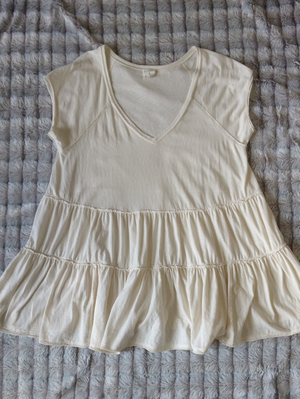 By Together Cream Tiered Babydoll Top